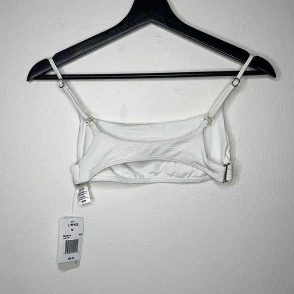 L*SPACE Womens Sz Medium White Piper Bikini Top - Picture 5 of 9